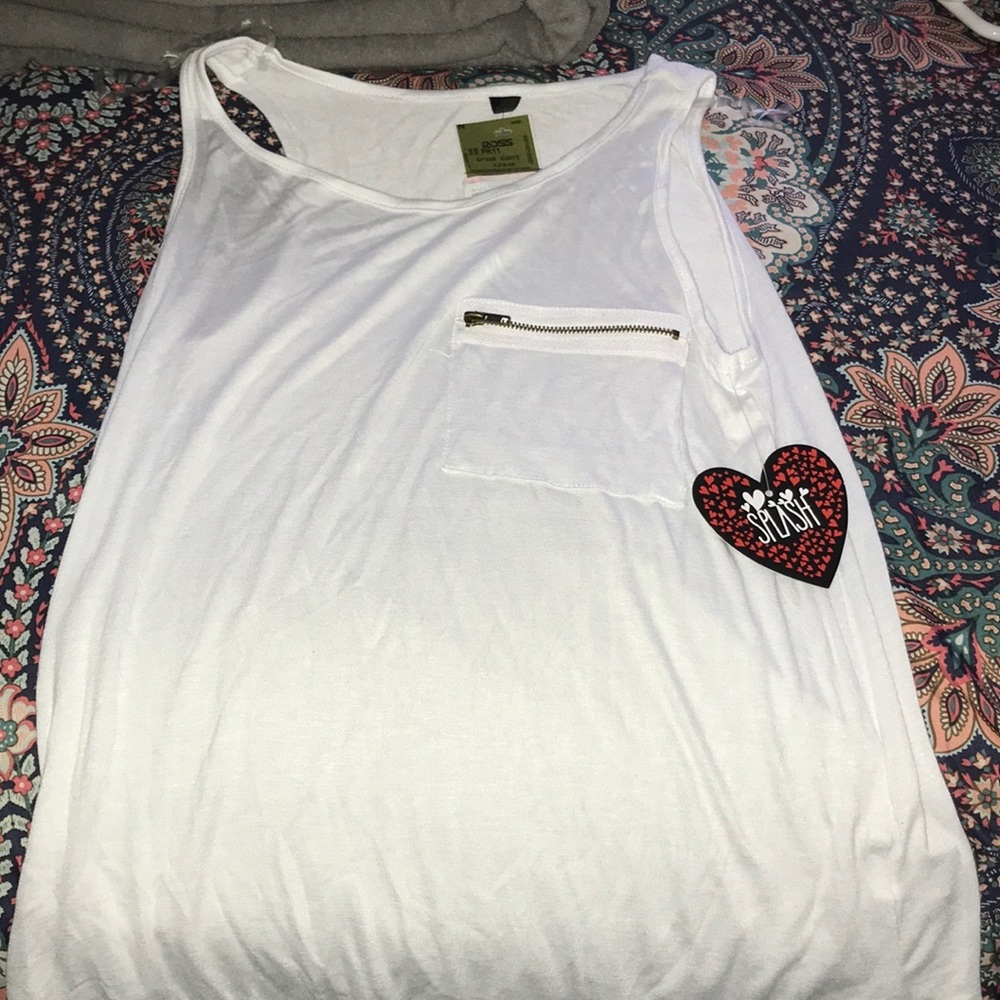 white loose tank top